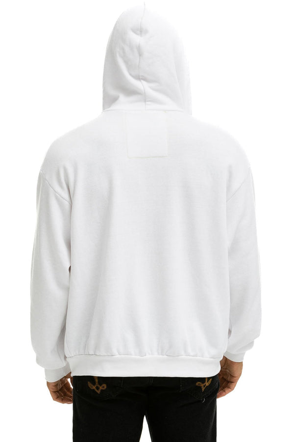 White hoodie outlet with rainbow stripes