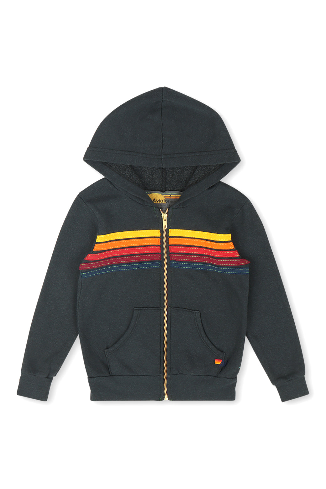 Black hoodie with rainbow stripe sale