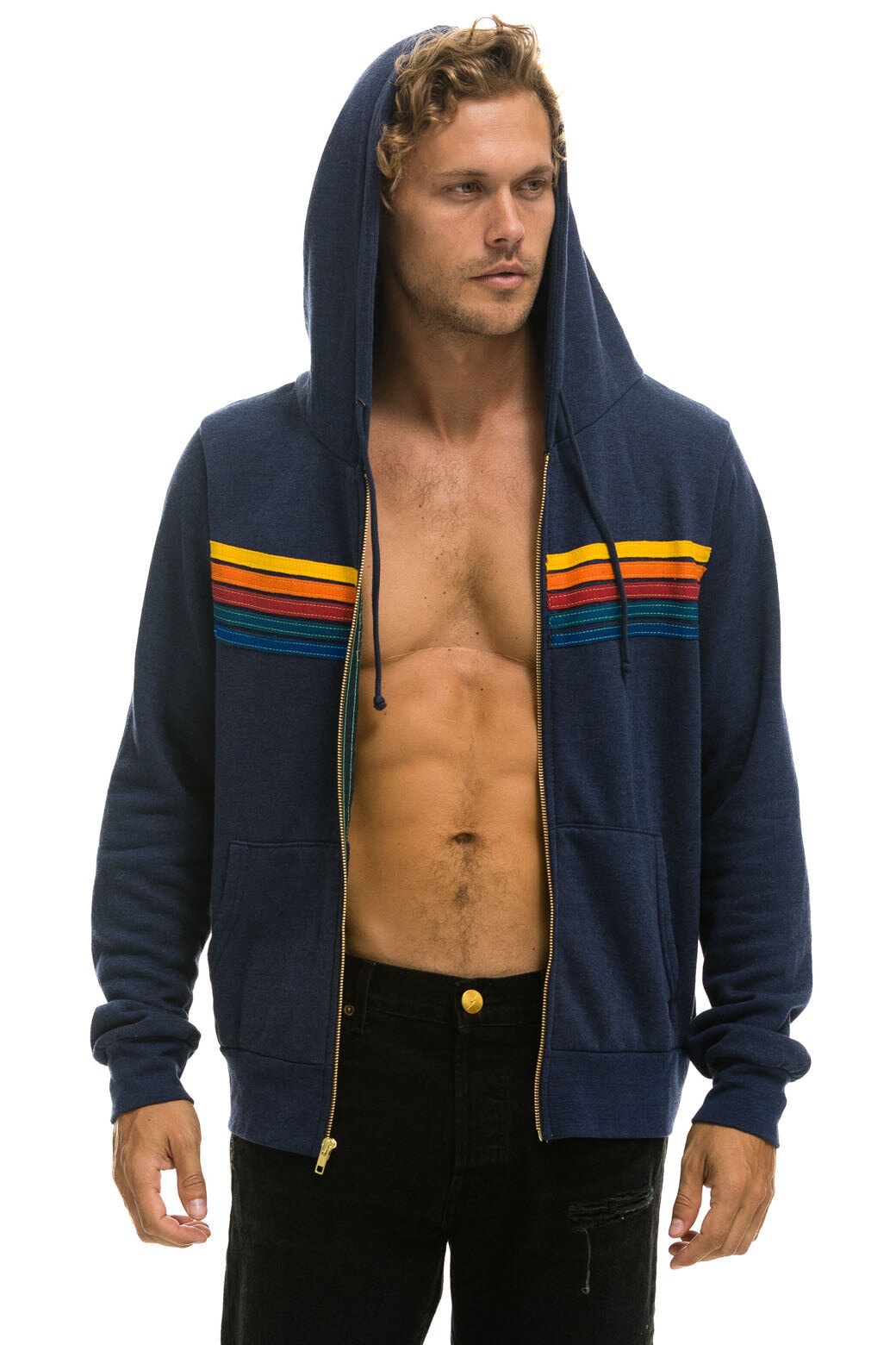 5 STRIPE HOODIE - NAVY Hoodie Aviator Nation 