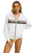 5 STRIPE RELAXED ZIP HOODIE - WHITE // GREY Hoodie Aviator Nation 