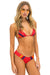 5 STRIPE SCRUNCH BIKINI BOTTOMS - RED Swim Aviator Nation 