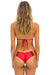 5 STRIPE SCRUNCH BIKINI BOTTOMS - RED Swim Aviator Nation 