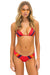 5 STRIPE SCRUNCH BIKINI BOTTOMS - RED Swim Aviator Nation 