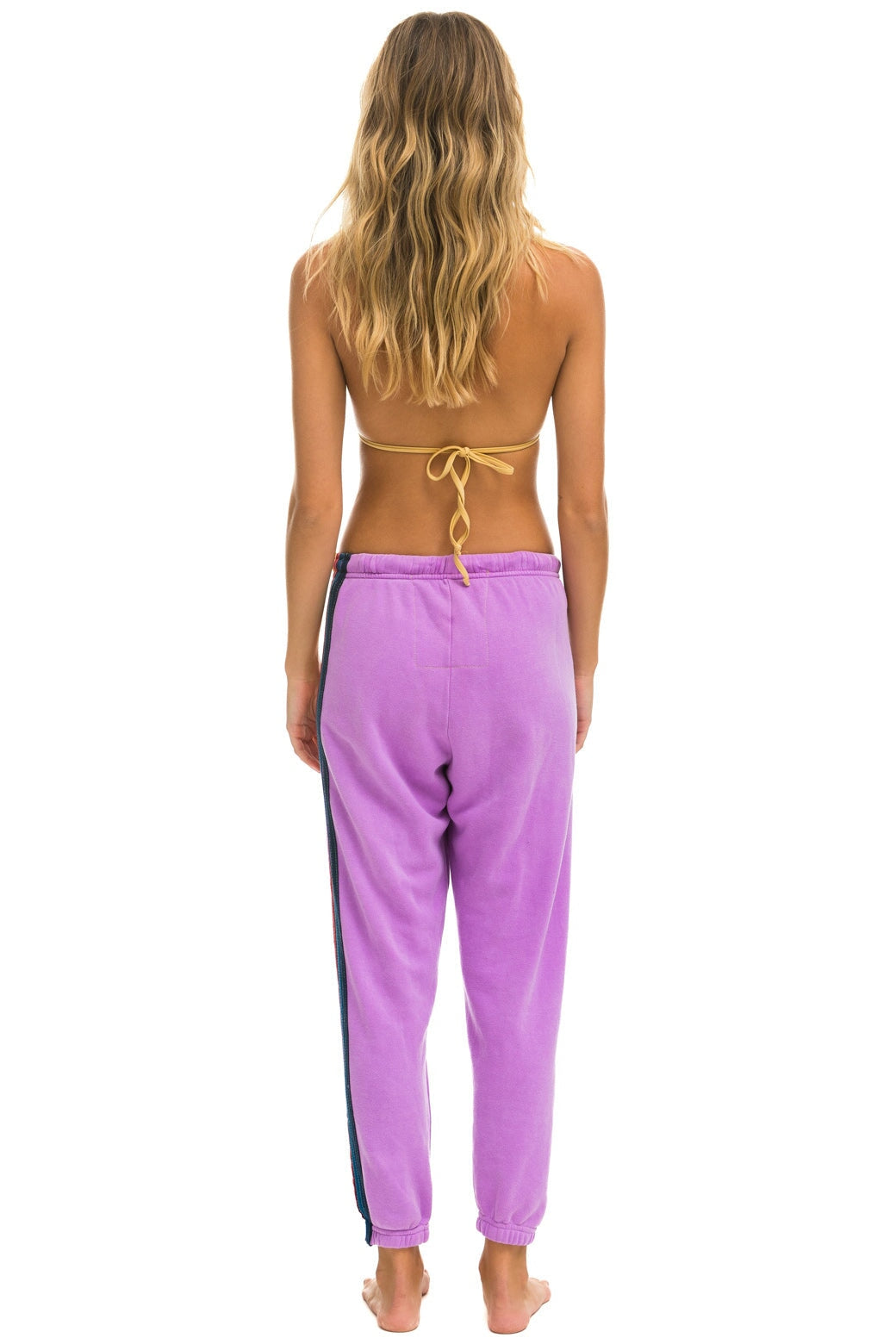 5 STRIPE SWEATPANTS - NEON PURPLE Women's Sweatpants Aviator Nation 