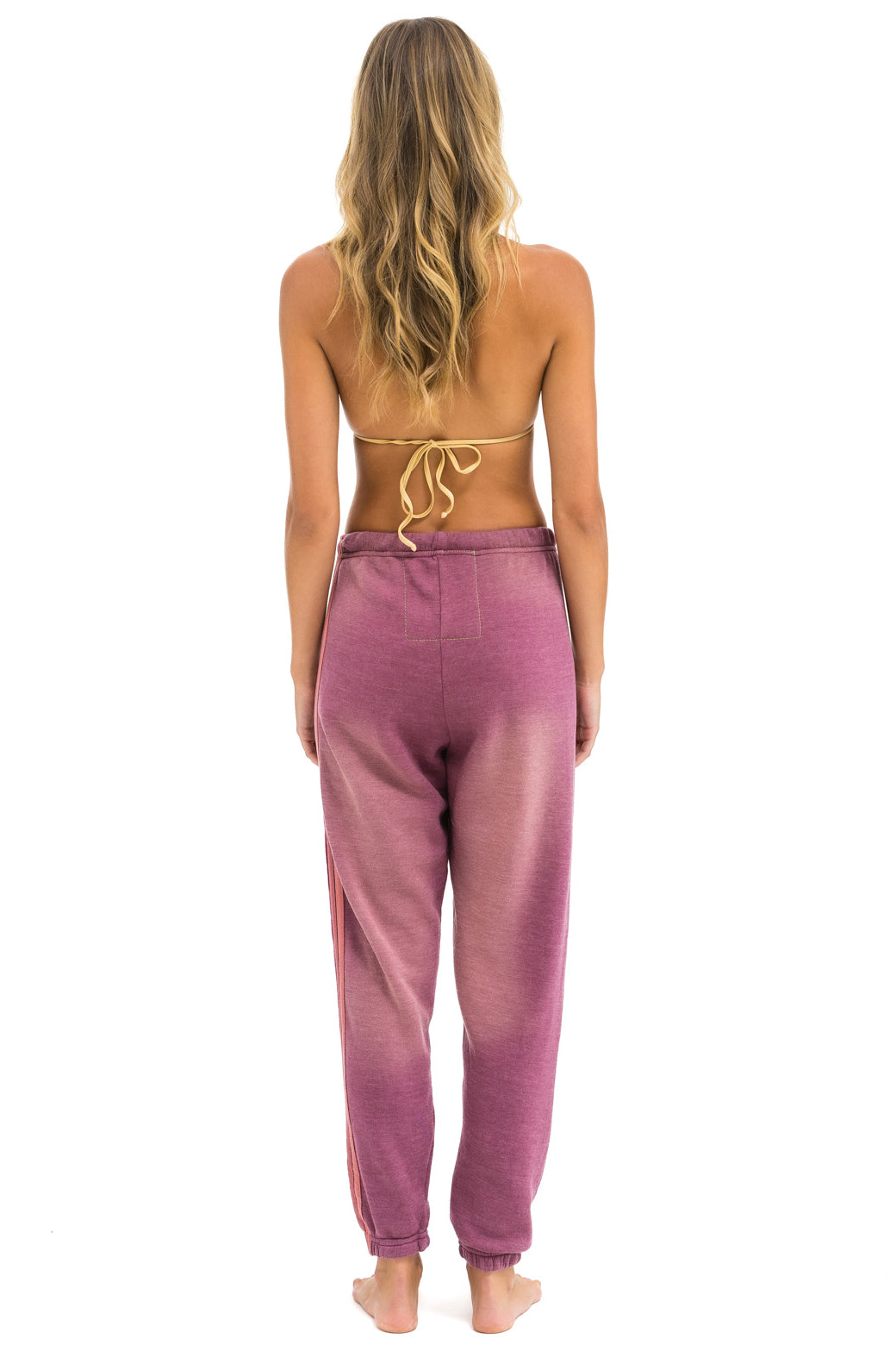 5 STRIPE SWEATPANTS - FADED BERRY