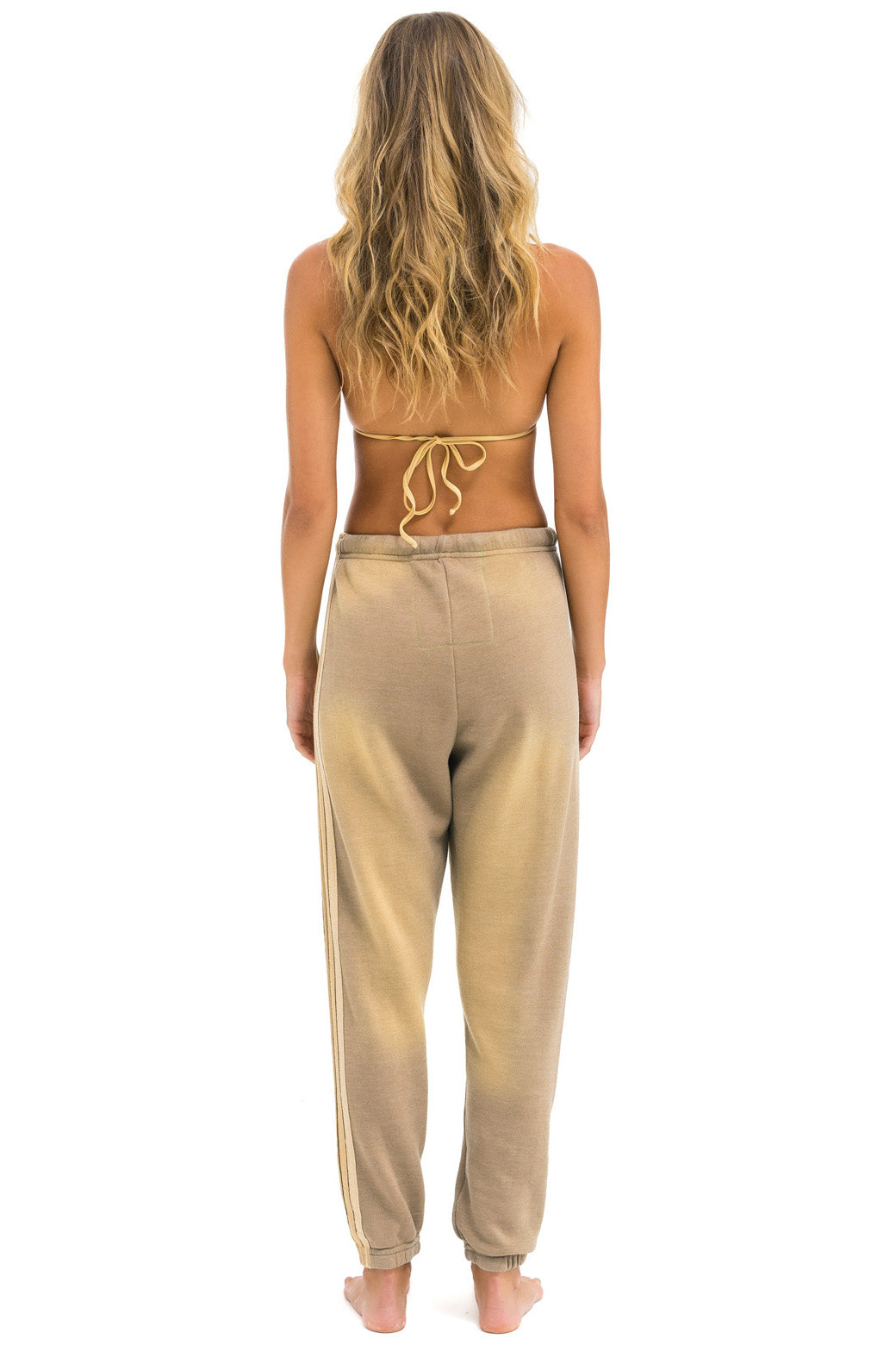 5 STRIPE SWEATPANTS - FADED TAN