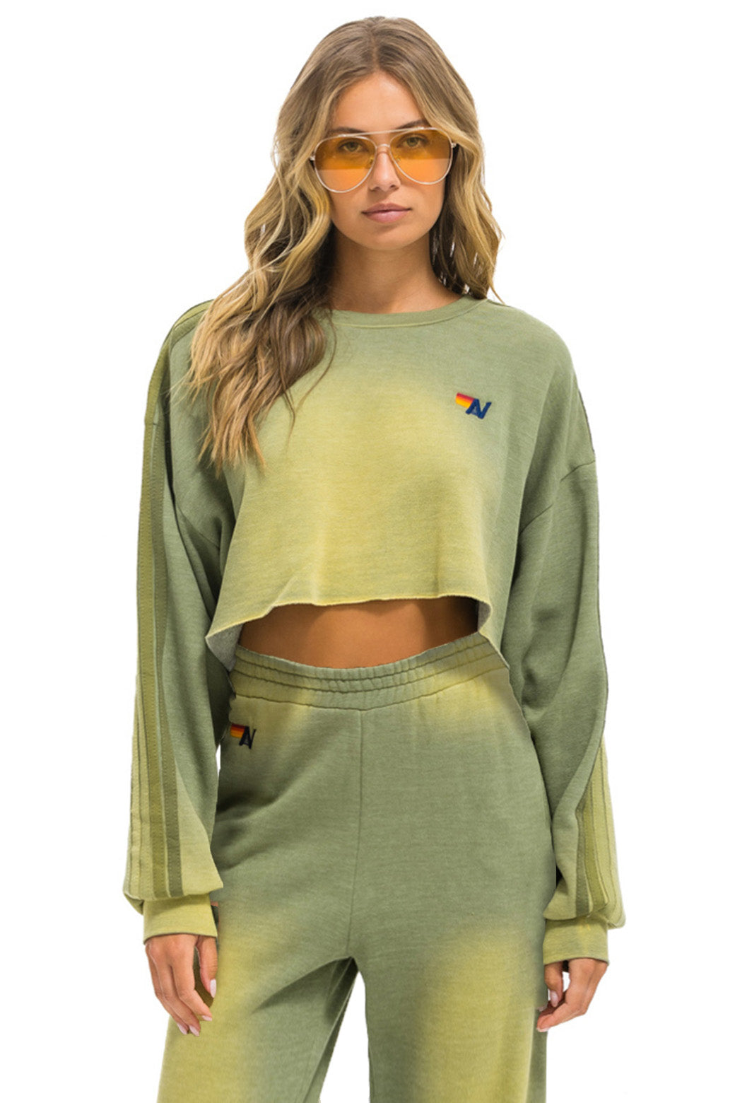 Aviator Nation Cropped 5-Stripe outlet Crewneck