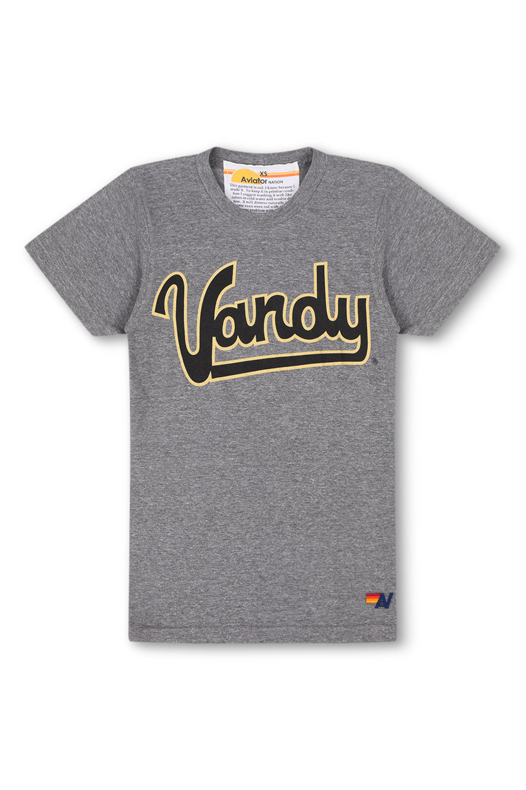 VANDERBILT COMMODORES CREW TEE SHIRT - HEATHER GREY