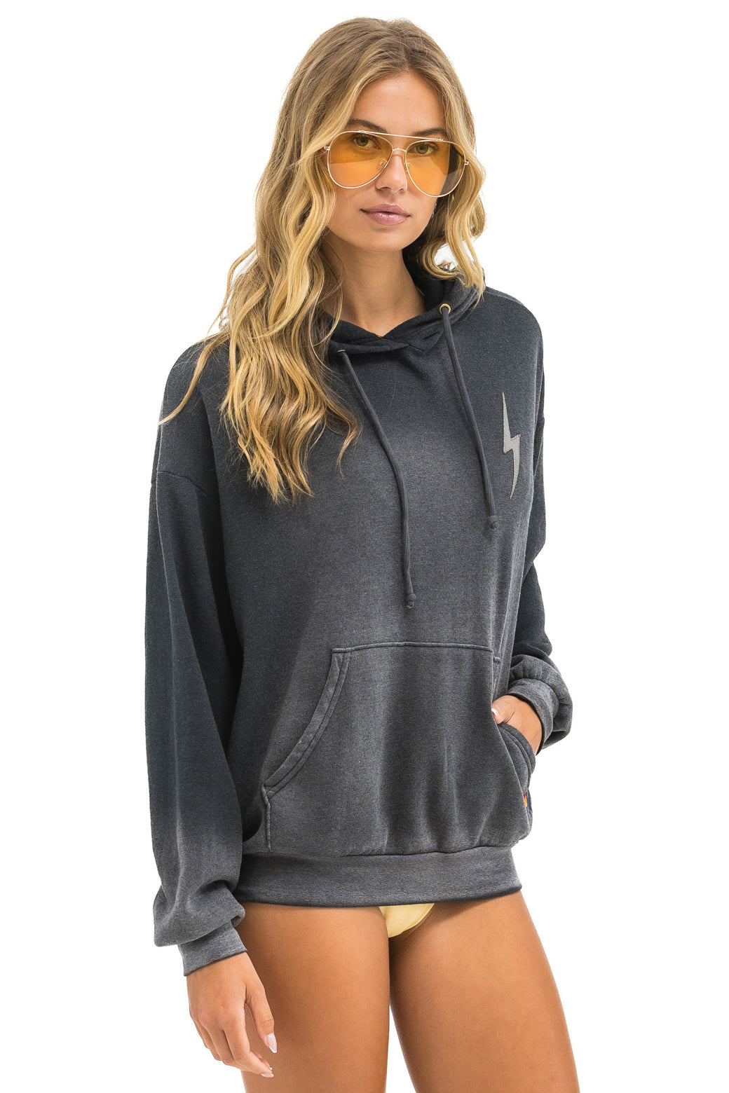 BOLT STITCH 2  RELAXED PULLOVER HOODIE - FADED SMOKE