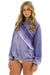 CROSS STRIPE RELAXED PULLOVER HOODIE - FADED GRAPE