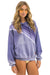 CROSS STRIPE RELAXED PULLOVER HOODIE - FADED GRAPE