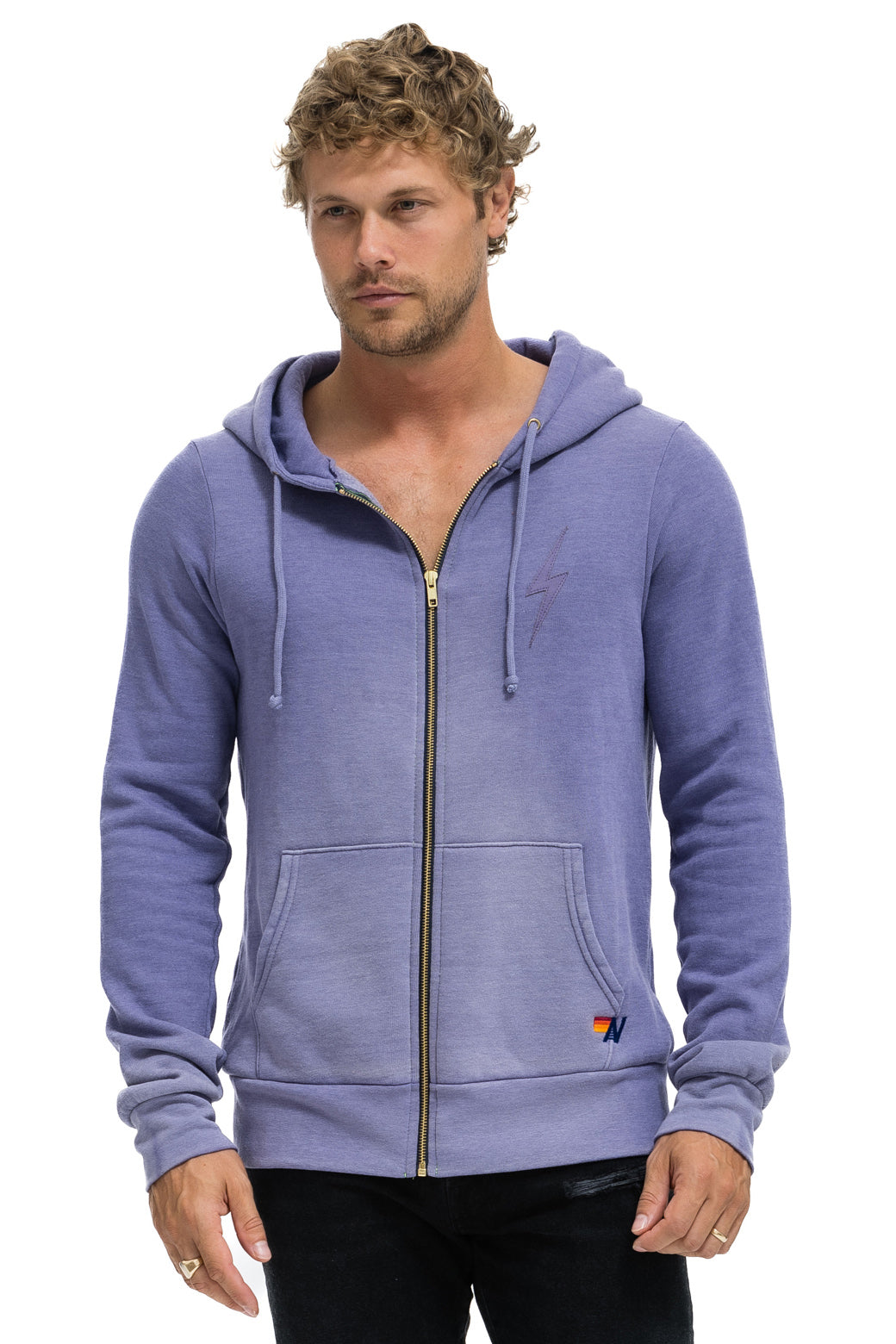 BOLT STITCH 2 ZIP HOODIE - FADED GRAPE