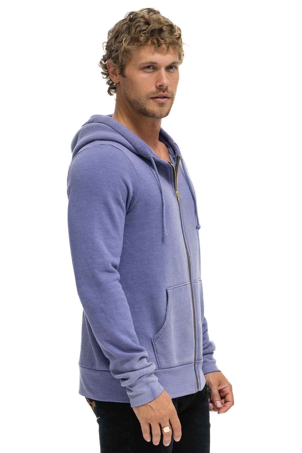 BOLT STITCH 2 ZIP HOODIE - FADED GRAPE