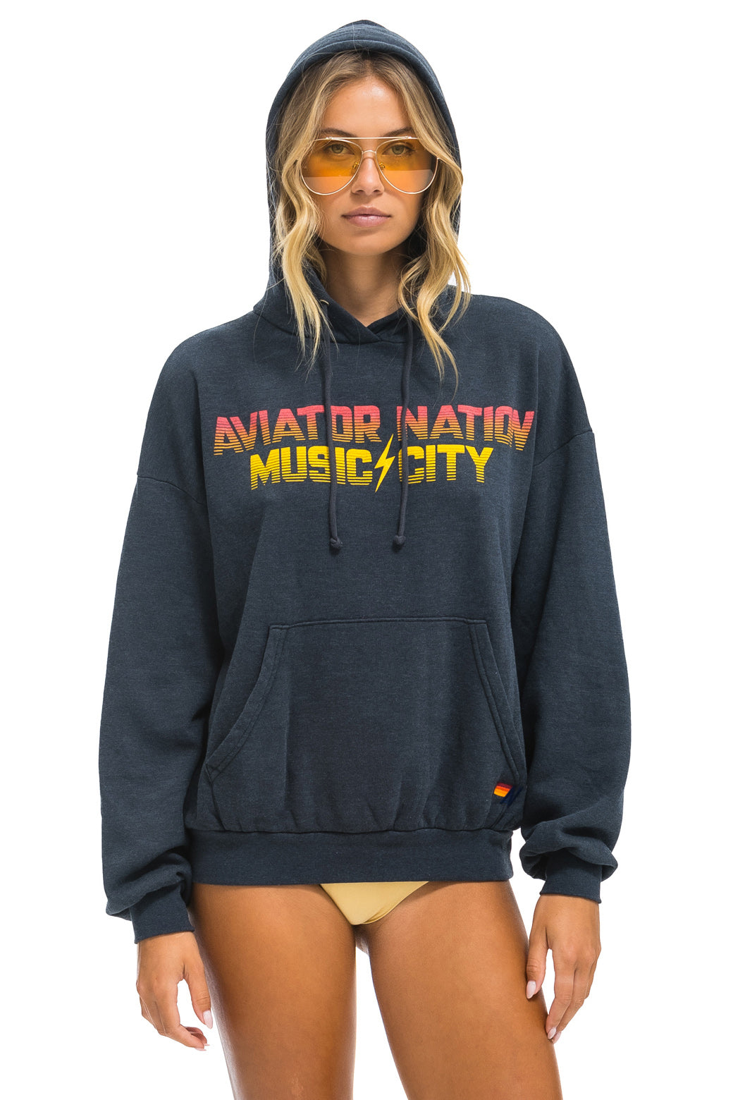 NASHVILLE MUSIC CITY PULLOVER HOODIE RELAXED - CHARCOAL