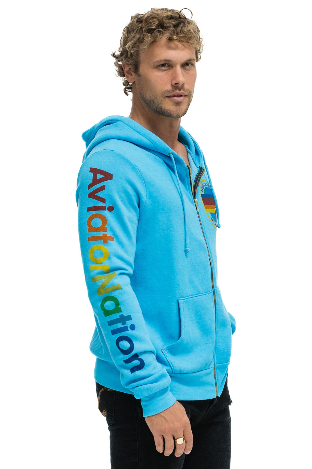 AVIATOR NATION HAMPTONS HOODIE - NEON BLUE