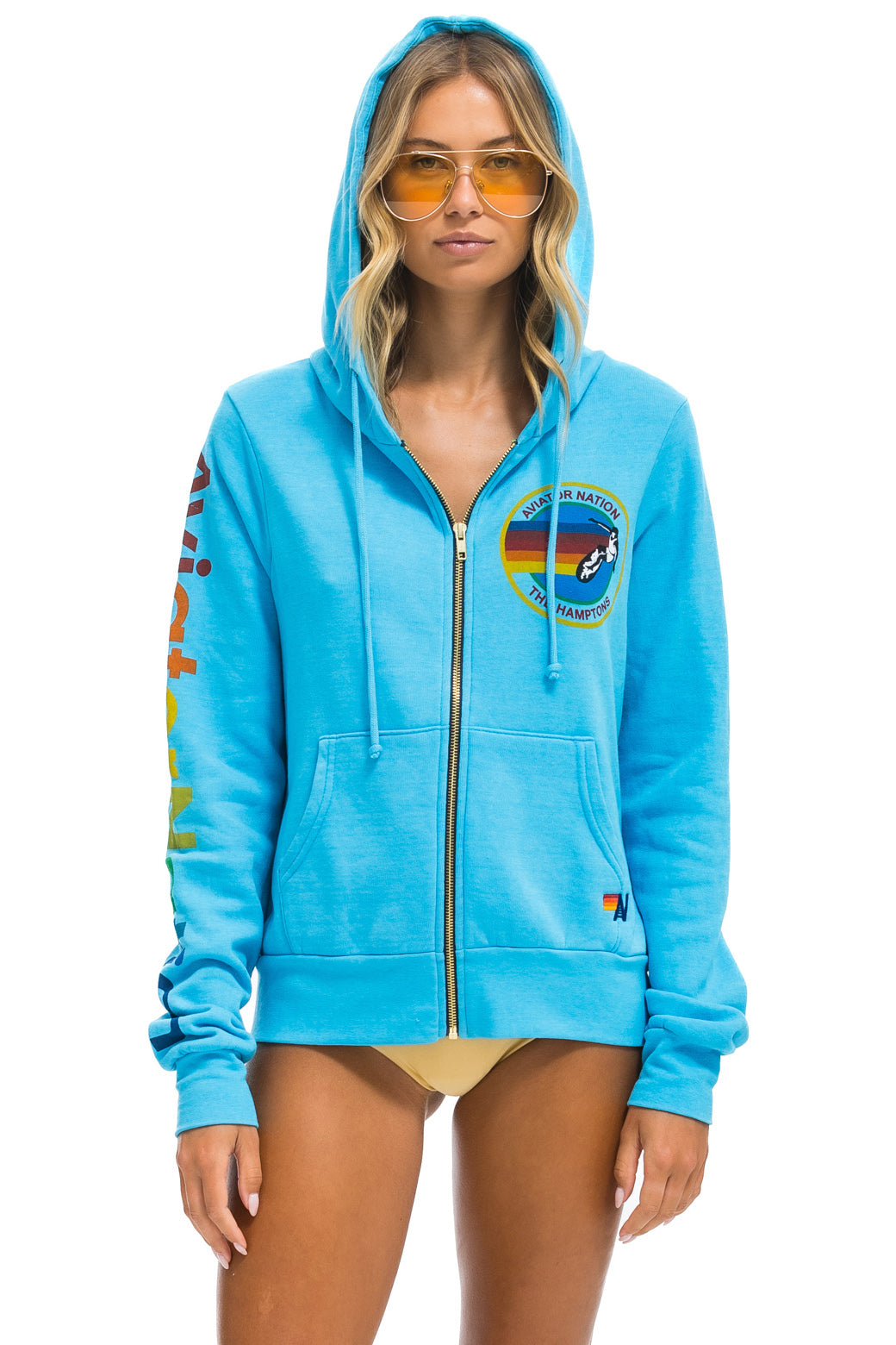 AVIATOR NATION HAMPTONS HOODIE - NEON BLUE