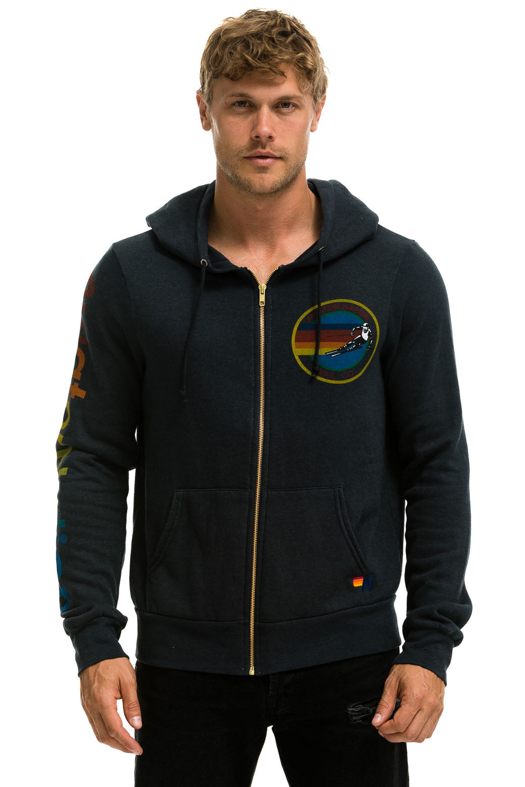 AVIATOR NATION VAIL ZIP HOODIE - CHARCOAL