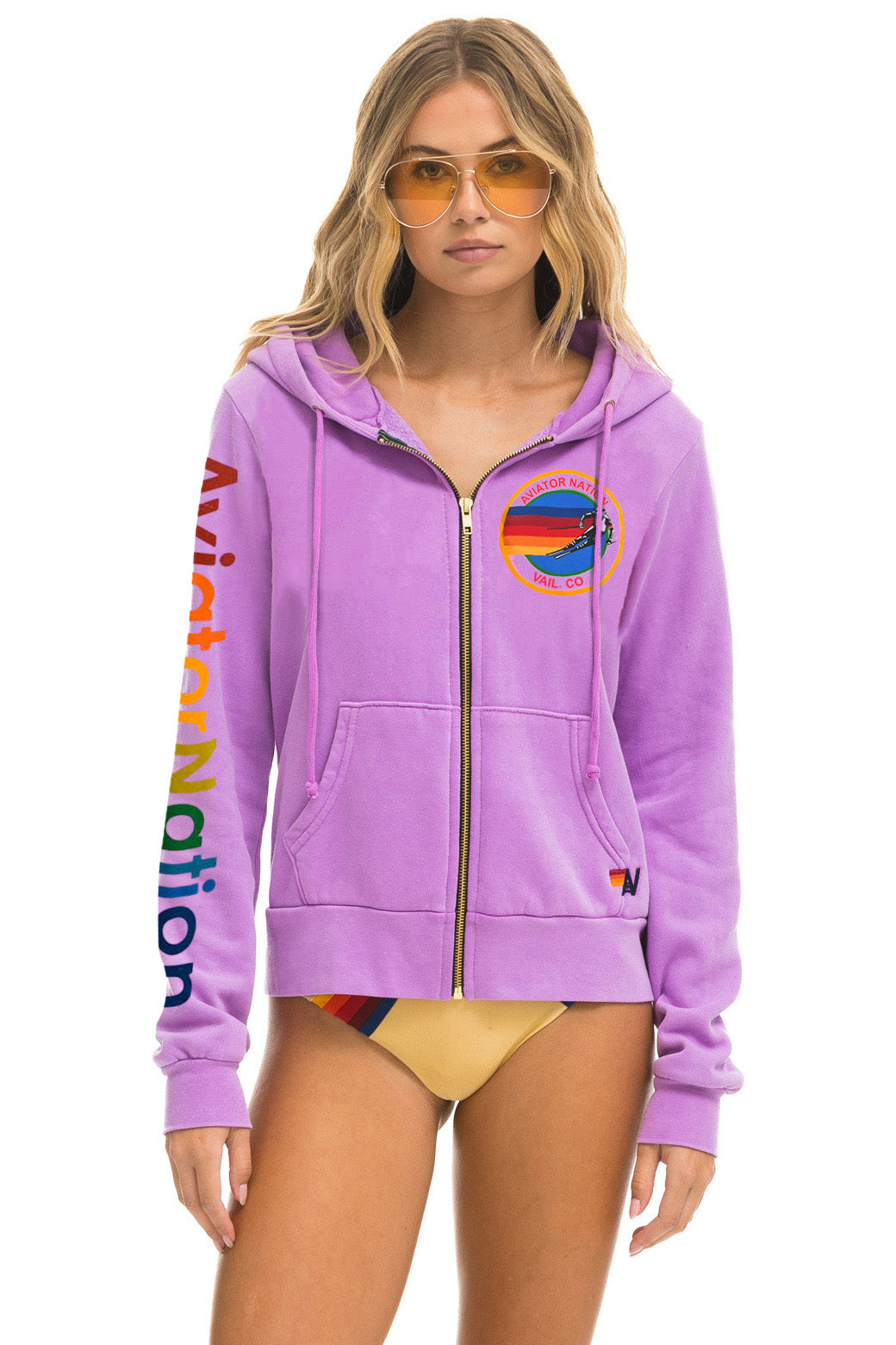 AVIATOR NATION VAIL HOODIE - NEON PURPLE