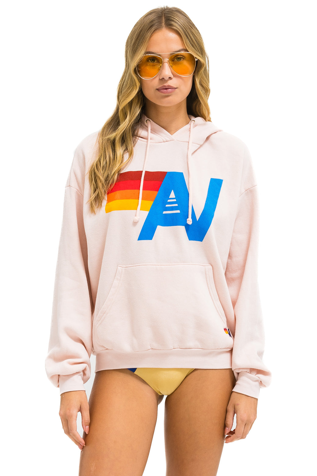 LOGO PULLOVER RELAXED HOODIE - LIGHT PINK