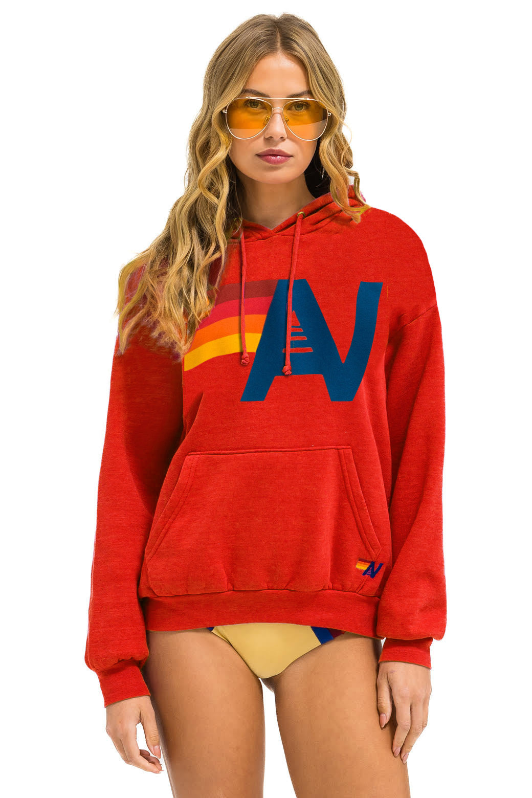 Neon red hoodie best sale