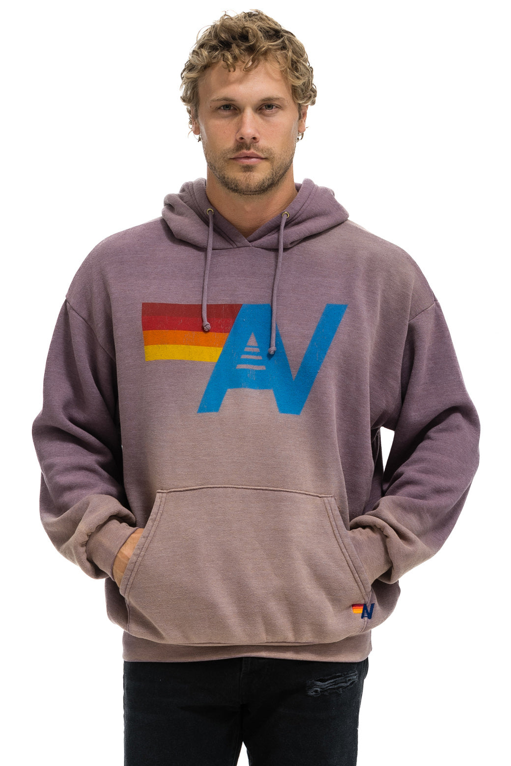 VINTAGE LOGO RELAXED PULLOVER HOODIE - FADED MOCHA