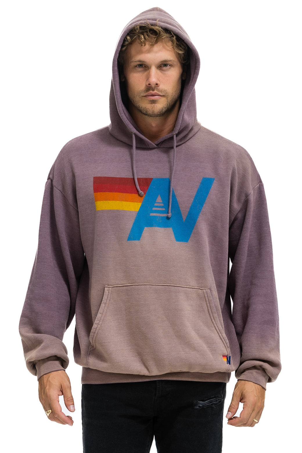 VINTAGE LOGO RELAXED PULLOVER HOODIE - FADED MOCHA