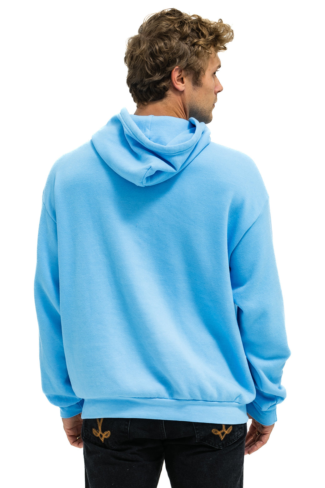 WAVE STRIPE 4 PULLOVER HOODIE RELAXED - SKY // BLUE