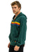 5 STRIPE RELAXED ZIP HOODIE - FOREST