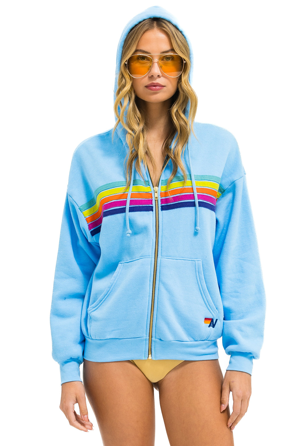 Aviator Nation top Rainbow Hoodie