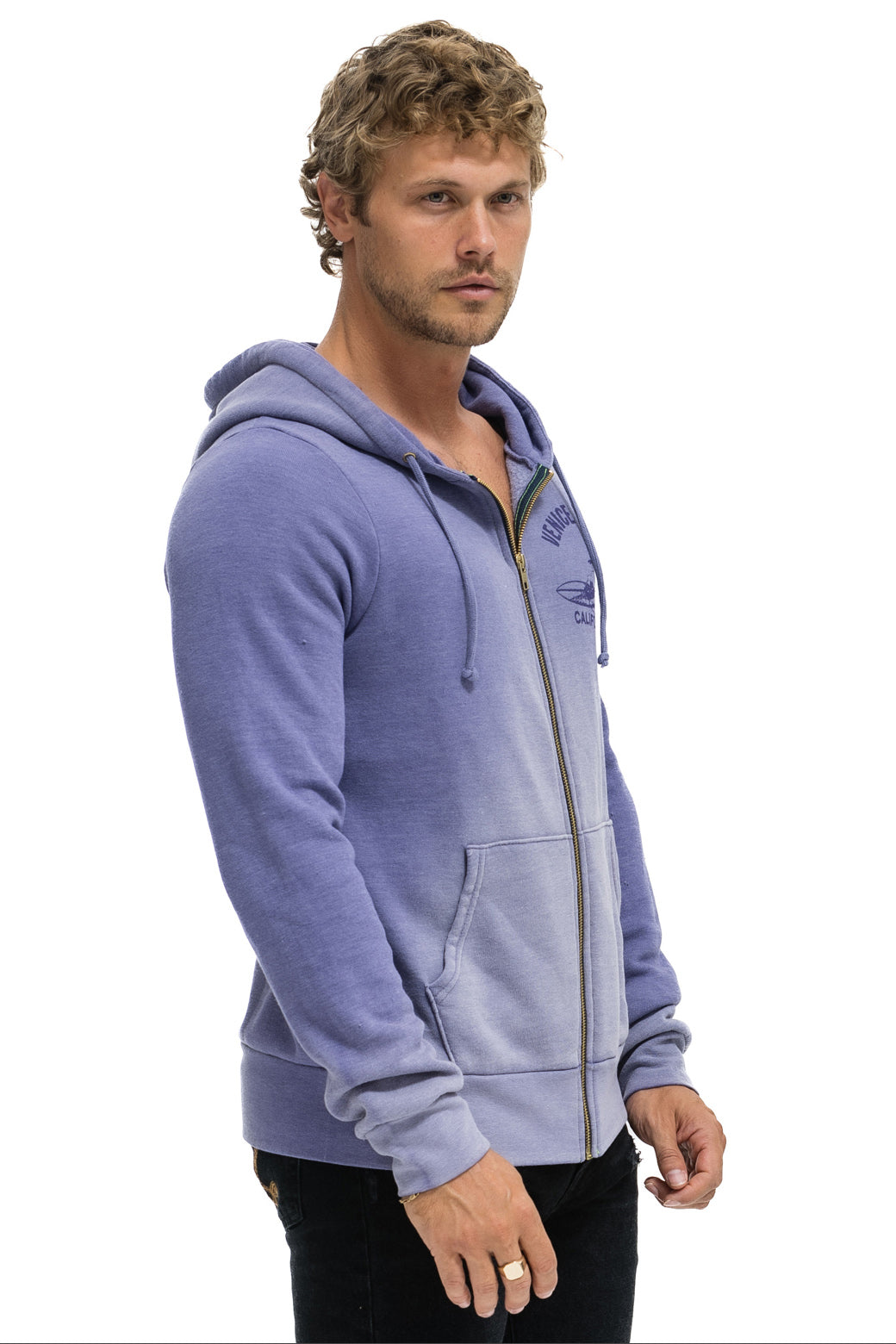 VENICE SURFER ZIP HOODIE - FADED GRAPE