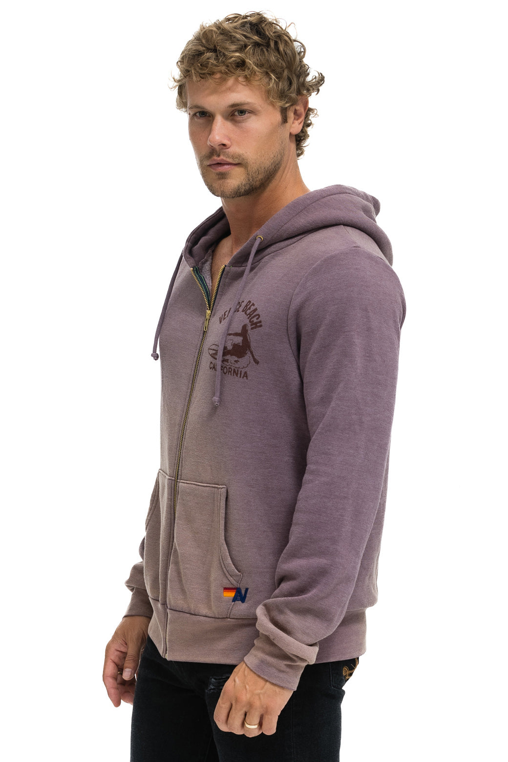 VENICE SURFER ZIP HOODIE - FADED MOCHA