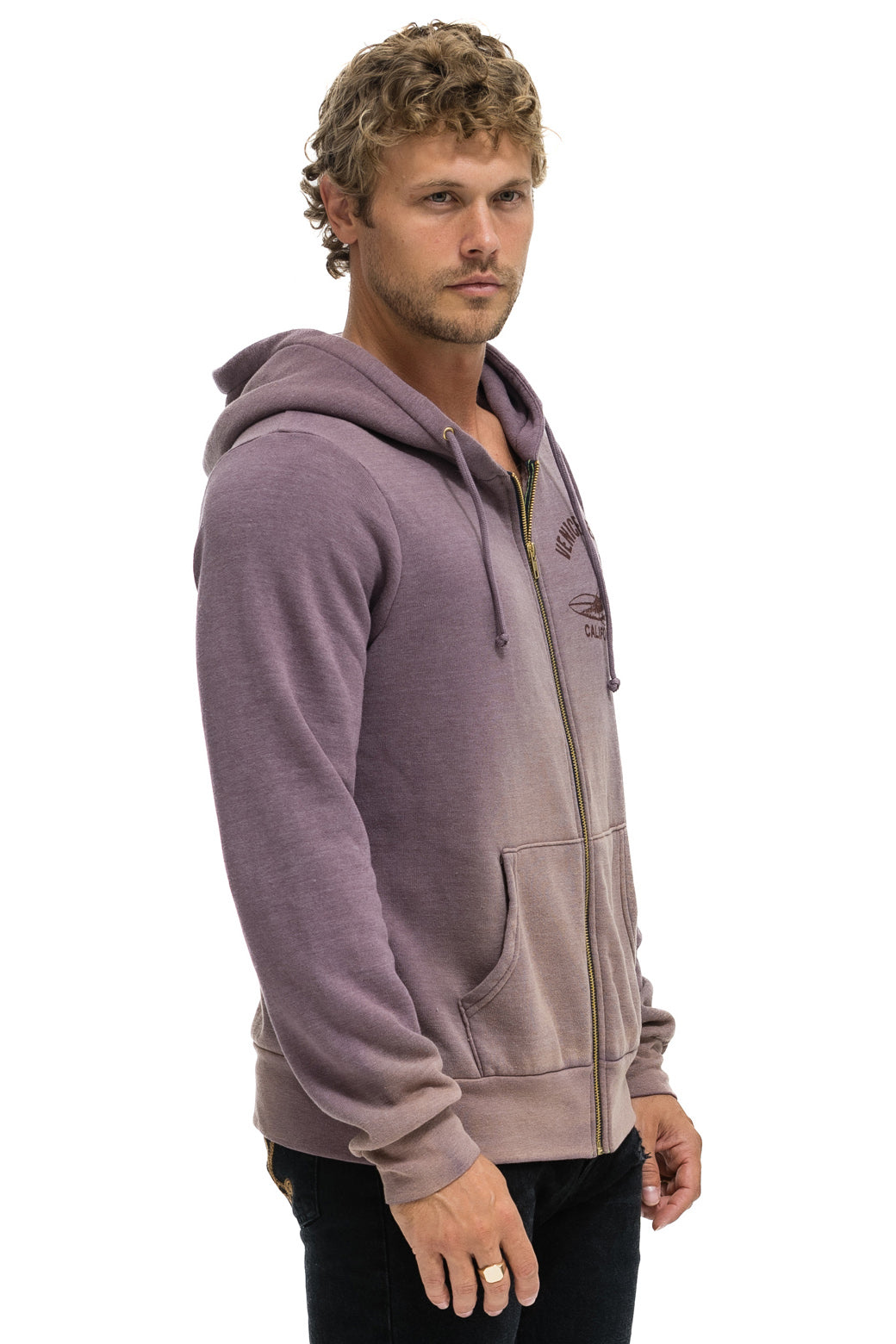 VENICE SURFER ZIP HOODIE - FADED MOCHA