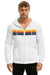 5 STRIPE ZIP HOODIE  W/ ZIP POCKETS - WHITE