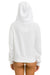 RAINBOW HEART STITCH ZIP HOODIE W/ POCKETS - WHITE