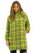 PLAID UNISEX LONG TREKKER JACKET - AVOCADO PLAID