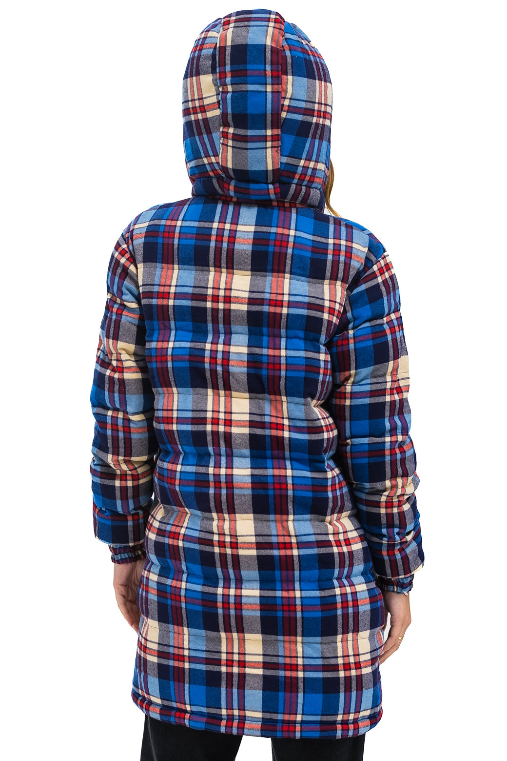 PLAID UNISEX LONG TREKKER JACKET - PATRIOT PLAID