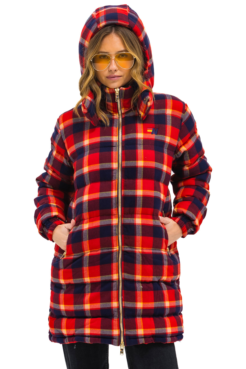 PLAID UNISEX LONG TREKKER JACKET - RUGBY PLAID