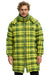 PLAID UNISEX LONG TREKKER JACKET - AVOCADO PLAID