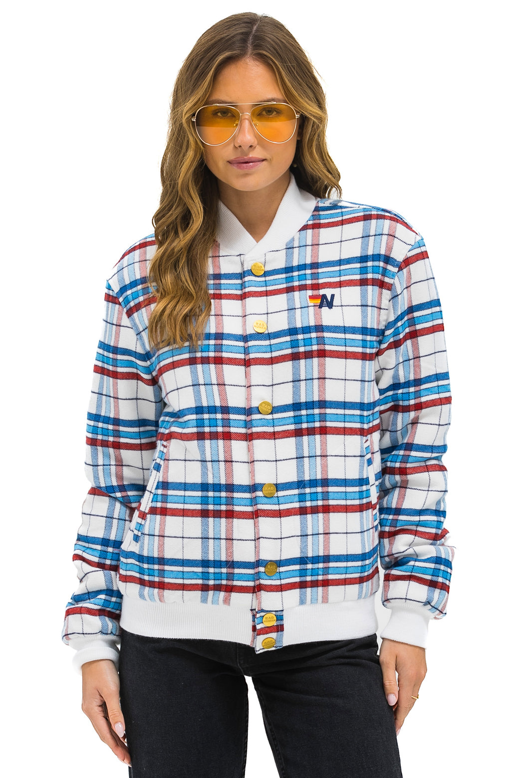 PLAID UNISEX VARSITY JACKET - MONTAUK PLAID