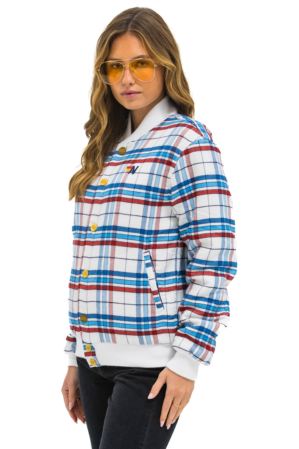 PLAID UNISEX VARSITY JACKET - MONTAUK PLAID