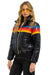 5 STRIPE LUXE APRES PUFFER JACKET - GLOSSY BLACK