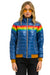 6 STRIPE RAINBOW SLEEVE JACKET -  GLOSSY DEEP BLUE