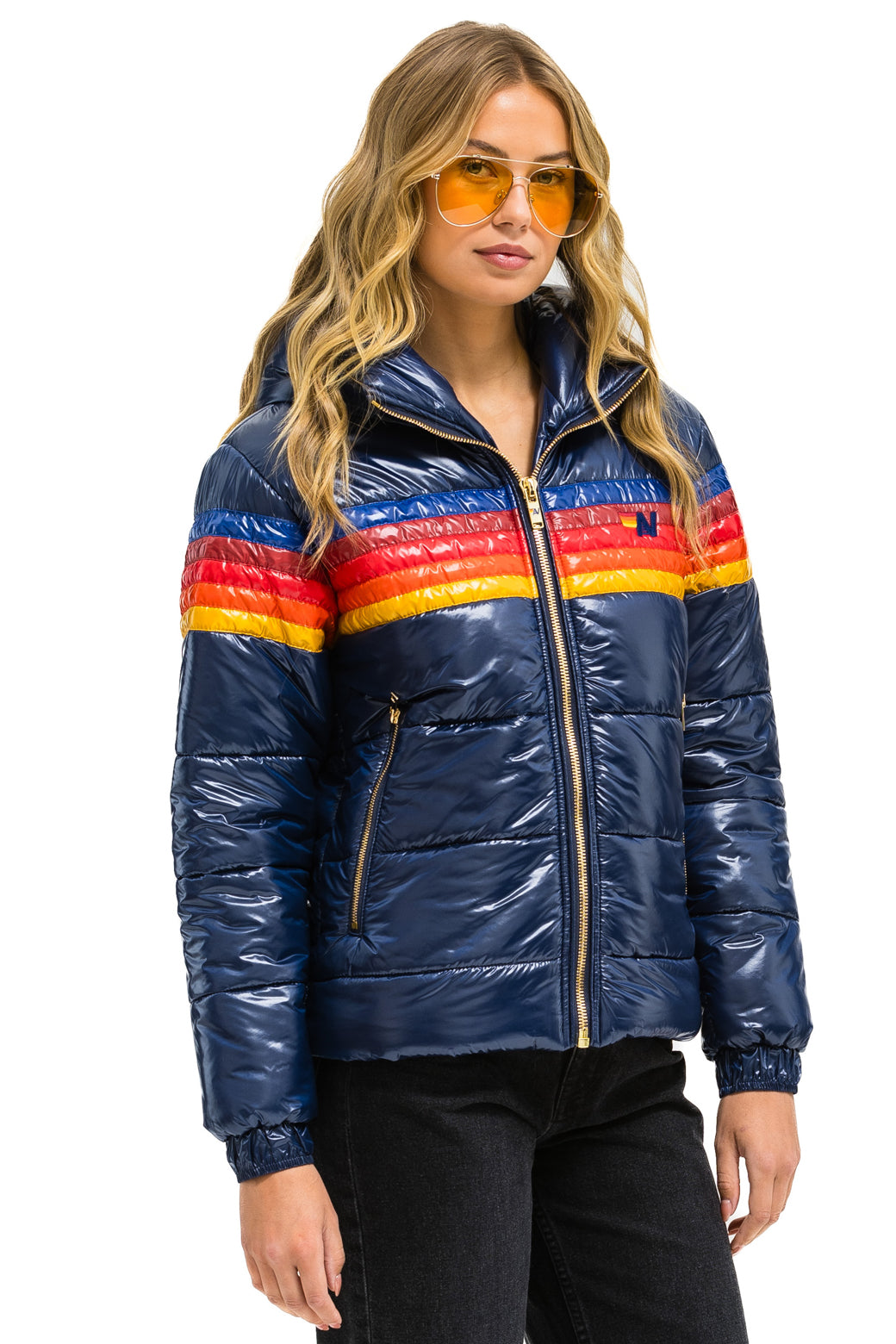 5 STRIPE LUXE TREKKER JACKET - GLOSSY NAVY