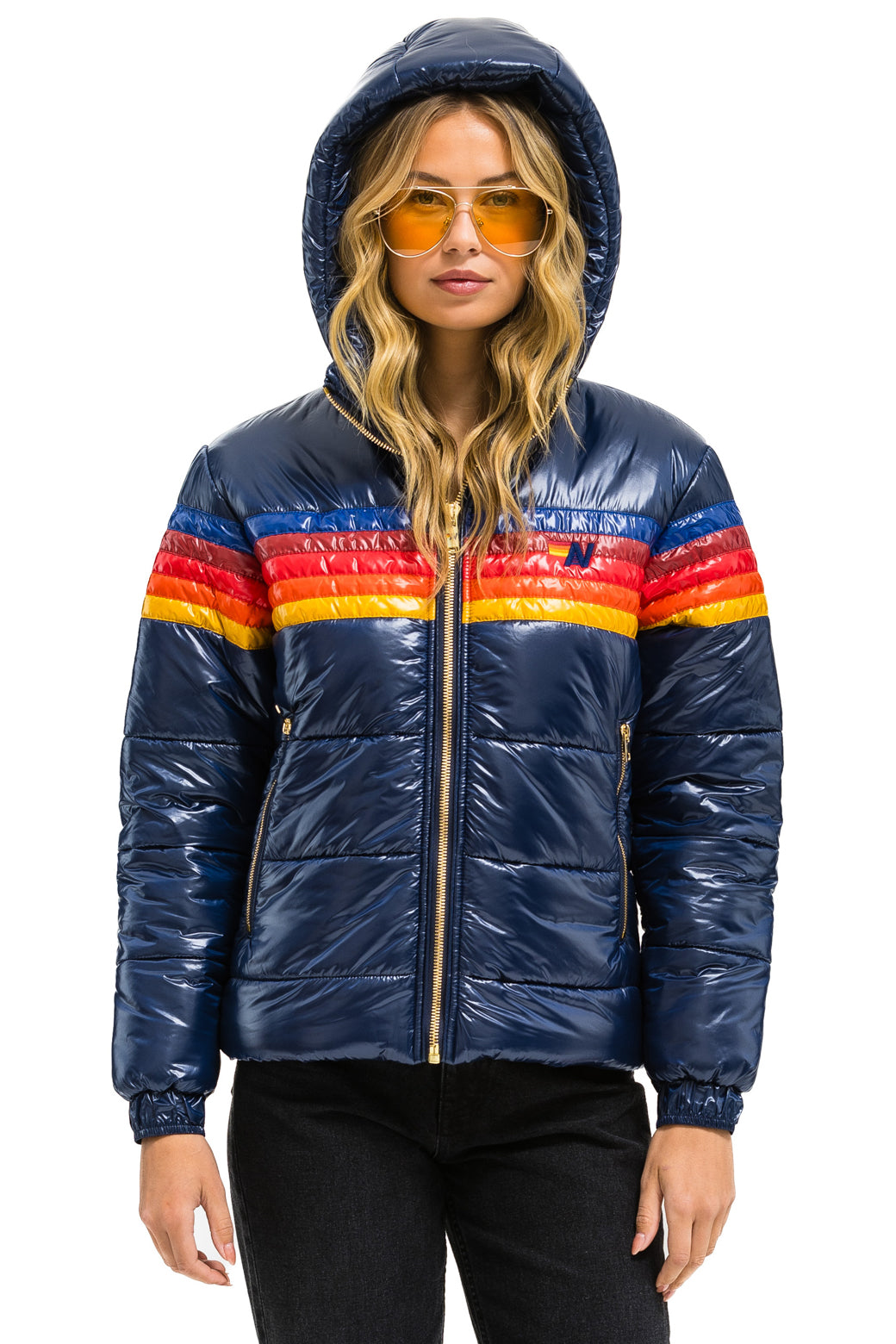 5 STRIPE LUXE TREKKER JACKET - GLOSSY NAVY