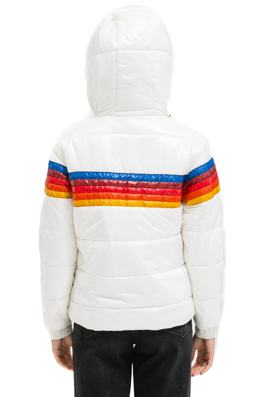 5 STRIPE LUXE TREKKER JACKET - GLOSSY WHITE