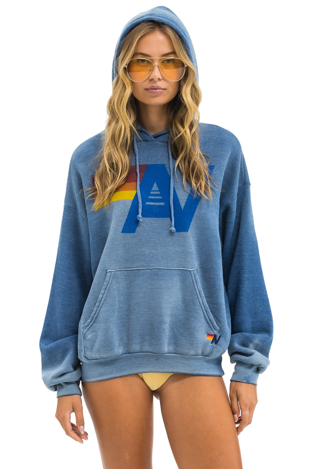 VINTAGE LOGO RELAXED PULLOVER HOODIE - FADED WATER