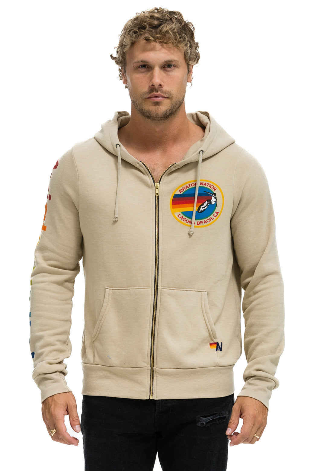 AVIATOR NATION LAGUNA BEACH HOODIE - SAND