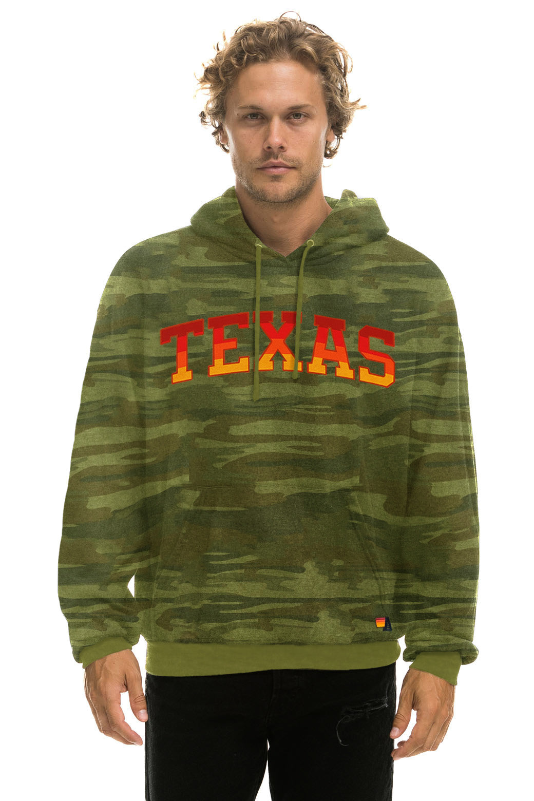 Aviator Nation sale Green Camo Pullover Hooded Sweatshirt Hoodie