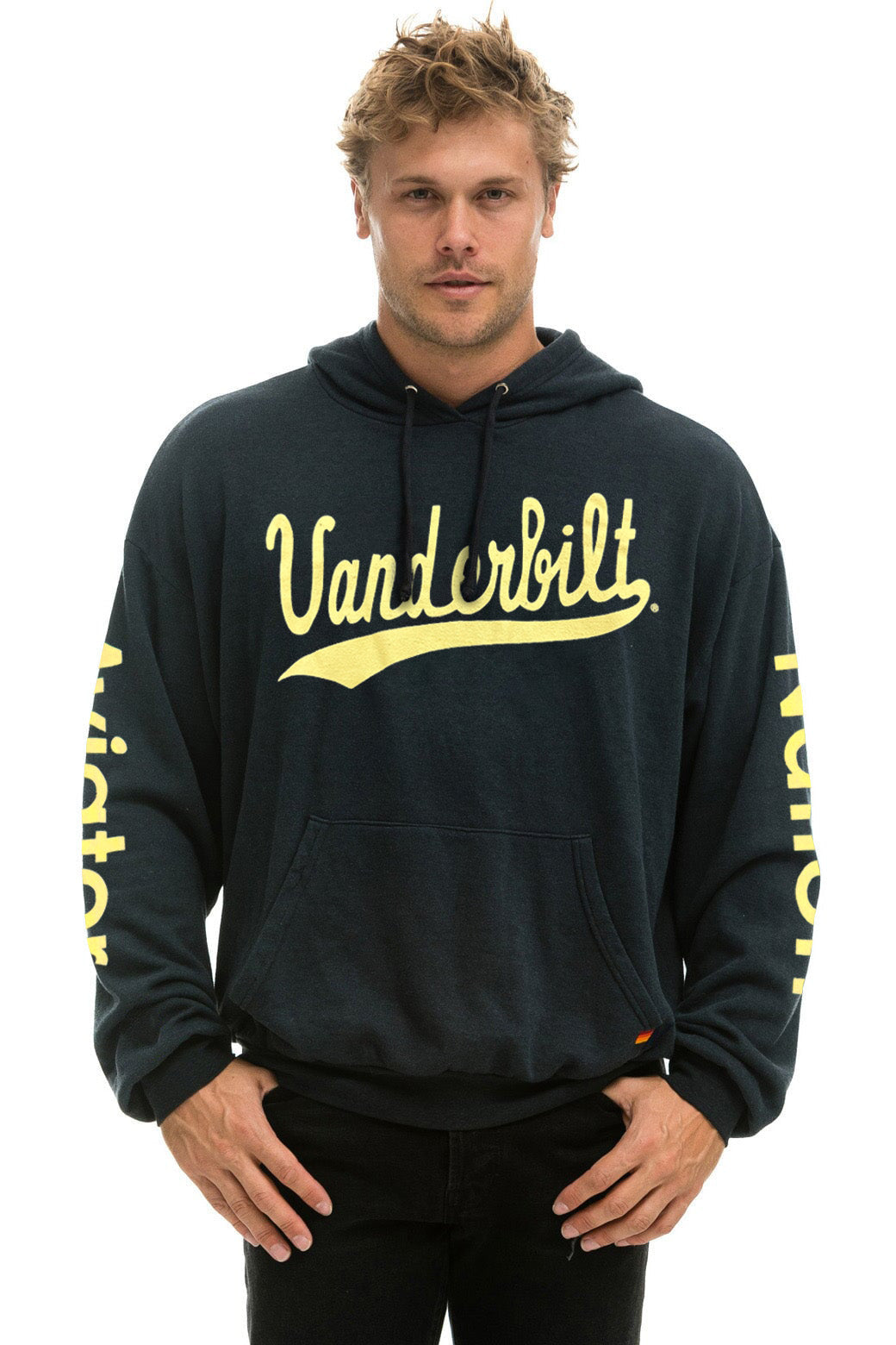 VANDERBILT LOGO PULLOVER HOODIE RELAXED - BLACK