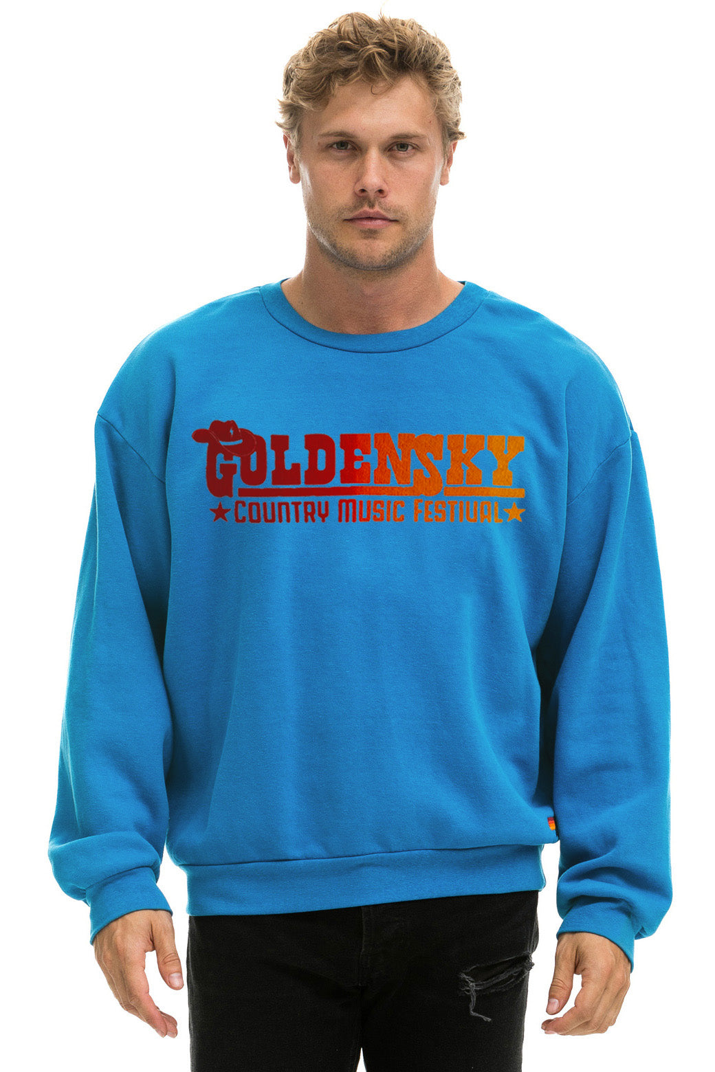 GOLDENSKY FESTIVAL 2024 CREW SWEATSHIRT RELAXED - COBALT